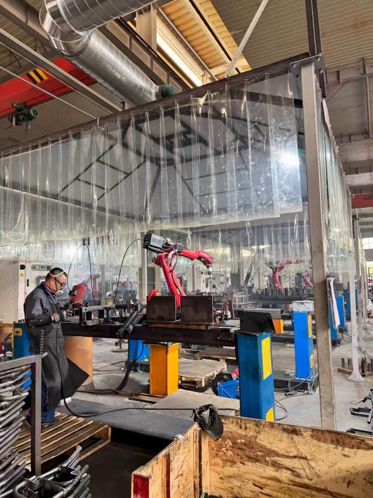 Welding Stations — user-provided factory photograph